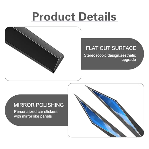 2 PCS Car Side Doors Blade Emblem Stickers, 3D Fashion Blade Style Car Fender Side Decal, Self-Adhesive Body Engine Hood Decal, Universal for Cars, Trucks, SUVs (Blue) - color: Blue