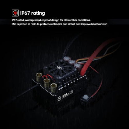 XC E6Pro Sensored Brushless ESC for 1/6 RC Car,3-8S 300A | Bluetooth APP Programming,6.0V/7.4V/8.4V BEC,Turbo Timing,Multiple protection,Smart Fan,Bashing - size: E6PRO