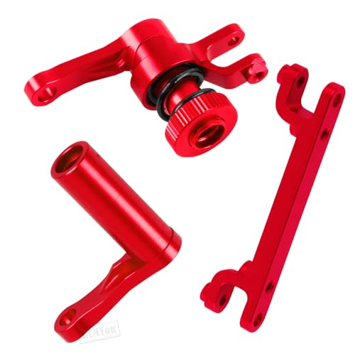 RC Steering Bellcranks Servo Saver Upgrades Part for 1/10 T-Maxx/E-Maxx,Aluminum Steering Bellcranks Servo Saver Hops up,#4945,Red - color: Red - (Parts)