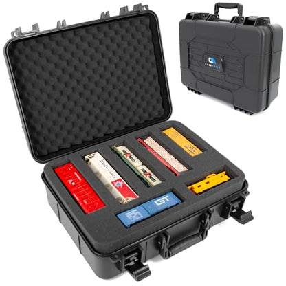 CASEMATIX HO Train Storage Box – Hard Shell Model Train Case with Dual-Layer Pluck Foam, Custom Model Train Storage for Locomotives, Cars & Accessories