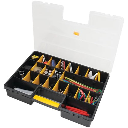 Performance Tool W54037 26 Adjustable Compartment Hardware Organizer Box With Dividers - Durable Plastic Screw Organizer For Nuts, Bolts, Screws, Nails, and Small Hardware