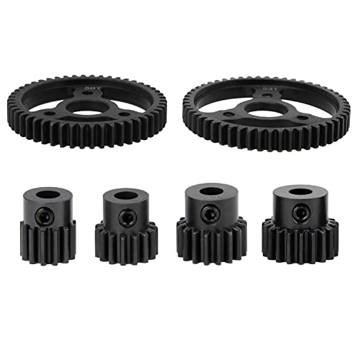 DKKY 6PCS 32P M0.8 Metal Hardened Steel Gear 53T 50T Spur Gear with 13T 15T 17T 19T Pinion Gear Set for TRX4 1/10 Slash 4x4/VXL/Stampede 4x4/VXL/Rustler 4X4/VXL/Summit/T-Maxx Replace #3956