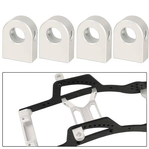 4PCS Body Post Mount CNC Aluminum for Axial SCX10 PRO 1/10 RC Crawler Upgrade,8G (Silver) - color: Silver