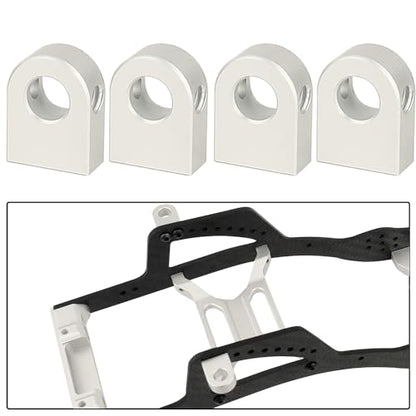 4PCS Body Post Mount CNC Aluminum for Axial SCX10 PRO 1/10 RC Crawler Upgrade,8G (Silver) - color: Silver