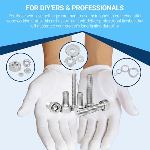 3364Pcs Machine Screw Assortment Kit, M2 M3 M4 M5 Metric Bolts and Nuts Kit with Lock Washers & Flat Washers, 304 Stainless Steel Hex Socket Head Cap Screws Set with Allen Wrench - color: 3360 M2 M3 M4 M5 C