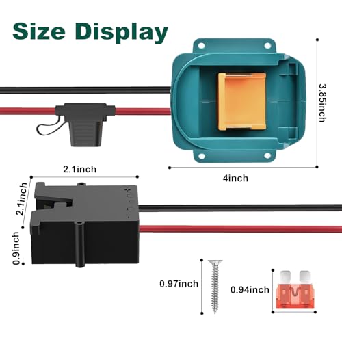 Ranoff Power Wheel Adapter 18V/20V Battery with Fuse & Wire terminals, Wheels Battery Conversion Kit Power Connector for DIY Ride On Truck, RC Car Toys and Robotics - size: for MAKITA black