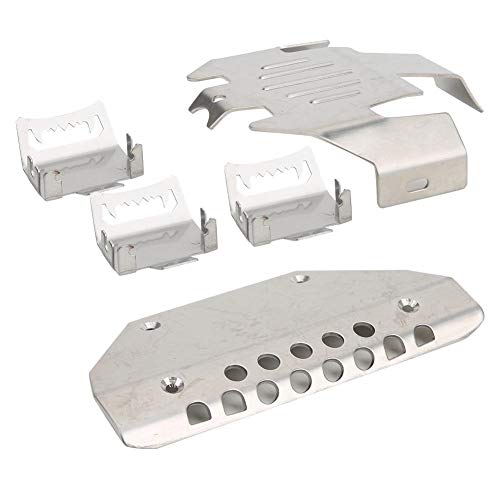 Tbest RC Accessory, 5Pcs Stainless Steel 6-Wheels Remoted Control Crawler Car Chassis Armors Skid Plate RC Vehicle Model Car Replacement Accessory Fit for -6 G63 Skid Plate
