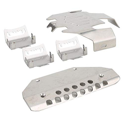 Tbest RC Accessory, 5Pcs Stainless Steel 6-Wheels Remoted Control Crawler Car Chassis Armors Skid Plate RC Vehicle Model Car Replacement Accessory Fit for -6 G63 Skid Plate