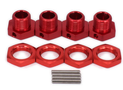 Aluminum RC 17mm Hex Wheel Nuts Adapter for Arrma 6s BLX Infraction Limitless Mojave Typhon hopups Upgrade Parts 8 pcs/Set(Red) - color: Red