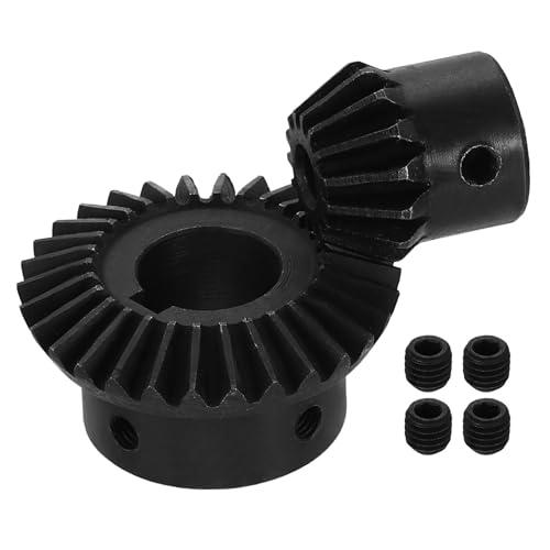 uxcell 2Pcs Tapered Bevel Gears Set, 1.5 Mod 1:2 (15T/30T) Harden Steel Straight Bevel Gear, 90 Degree Steering Motor Gears, (8/17mm Shaft Hole with Keyway) - size: 8/17mm