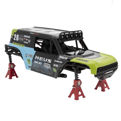 MEUS Racing MB18 TRX4M Body & Chassis Kit for Traxxas TRX4M Defender Bronco K10 F150 High Trail 1/18 RC Crawler Upgrades Parts (Green&Blue) - color: Green&blue