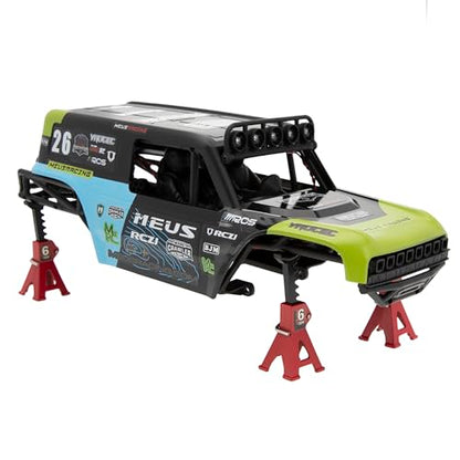 MEUS Racing MB18 TRX4M Body & Chassis Kit for Traxxas TRX4M Defender Bronco K10 F150 High Trail 1/18 RC Crawler Upgrades Parts (Green&Blue) - color: Green&blue