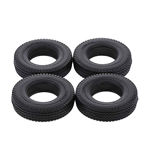 GoolRC 4pcs Trailer Car Rubber Tires for 1/14 Tamiya Tractor Truck RC Climber Trailer