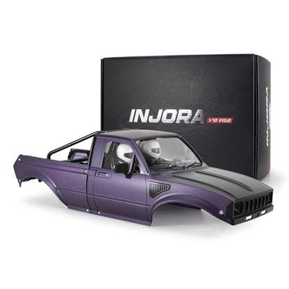 INJORA IR60 Hard Body with Interior & Bed Cage for 1/10 RC Crawler (Purple) - color: Purple