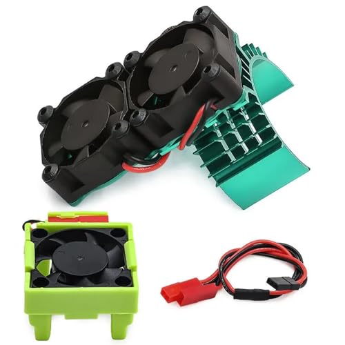 Rc Replacement Parts For Traxxas For VXL For Slash For Rustler For Bandit For Stampede 2WD 4X4 3S Motor ESC Cooler Cooling Fan Heat Sink Set Rc Parts(Green) - color: Green