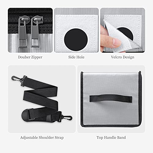 HOOVO Lipo Bag Fireproof Explosionproof Lipo Battery Safe Bag | LiPo Guard Safe Bag for Lipo Battery Storage and Charging with Double Zipper