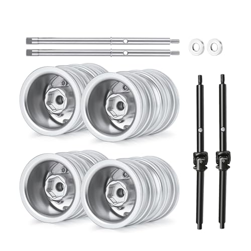 RC Models For Axial For SCX24 1/24 Front Rear Wheel Tires Hubs CVD Driver Shaft Set RC Crawler Car All Series Modified Upgrade Parts(1set) - color: 1set