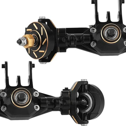 Brass Complete Front & Rear Axle Set with Brass Servo Mount and Steering Link for TRAXXAS TRX4M 1/18 RC Crawler Metal Upgrade Parts (Straight axle Set)