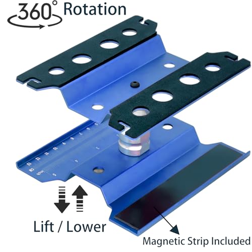 RC Car Repair Work Stand Lift Lower Adjustable Workstation Aluminum 360 Degree Rotation for 1/8 1/10 1/12 RC Car Traxxas Slash TRX4 Arrma Axial SCX10 Losi Redcat Wltoys RC Crawler Monster Truck Buggy - color: Blue
