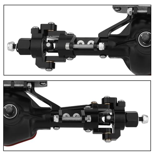 Aluminum Front Rear Complete Axle Set with Enhanced Axle Shaft for Axial SCX10 RC4WD D90 1/10 RC Crawler Upgrade Parts (Black Front+Rear) - color: Black Front+rear