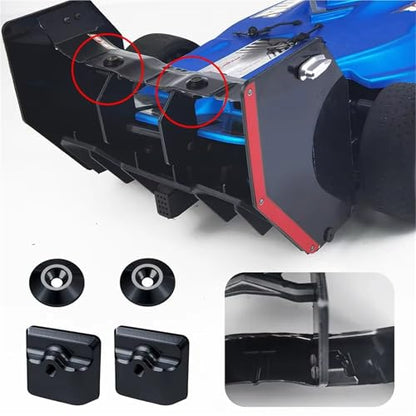 RC Cars Crawler Parts Compatible with Limitless 1/7 RC All-Road RC Crawler Car Upgrade Parts Metal Tail Fins RC Car Tail Wing Mount Set(Black) - size: Black