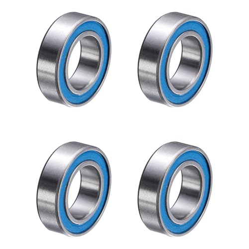 uxcell 4 Pcs MR148-2RS Deep Groove Micro Bearing, 8x14x4mm Double Rubber Sealed Chrome Steel Small Bearings (ABEC5, Z4 Low Noise) - size: MR148-2RS