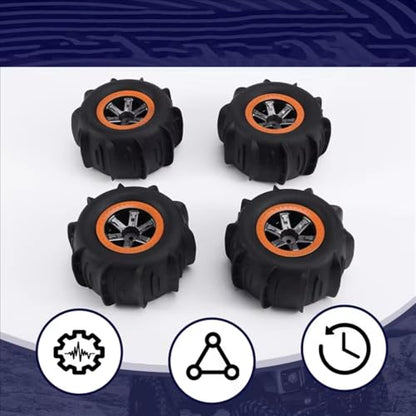 Compatible with Traxxas 104009 104001 for XLH 9125 1/10 RC Truck Upgrade Parts Accessories 4PCS Sand Snow Tire Wheels RC Assortment