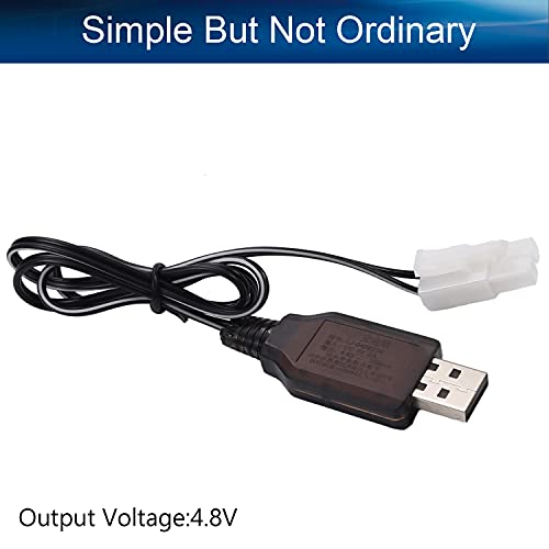 Heyiarbeit L6.2-2P USB Power Charging Cable for RC Car 4.8 V 250mA Ni-MH Ni-CD Battery 1pcs - size: L6.2-2P 1Pcs