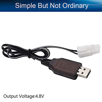 Heyiarbeit L6.2-2P USB Power Charging Cable for RC Car 4.8 V 250mA Ni-MH Ni-CD Battery 1pcs - size: L6.2-2P 1Pcs