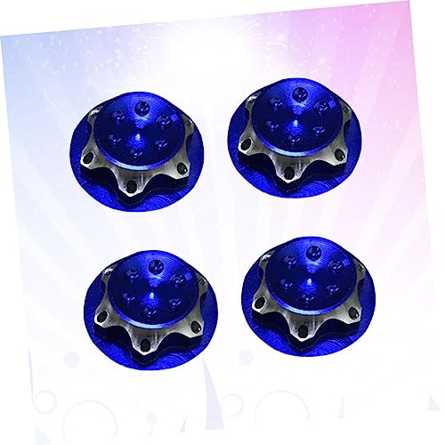 4Pcs 17mm Aluminium Alloy Wheel Hub Cover Non Nut for 1/8 RC Car Truck CNC Machined Crawler Wheel Hub Nut Blue
