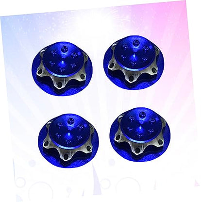 4Pcs 17mm Aluminium Alloy Wheel Hub Cover Non Nut for 1/8 RC Car Truck CNC Machined Crawler Wheel Hub Nut Blue