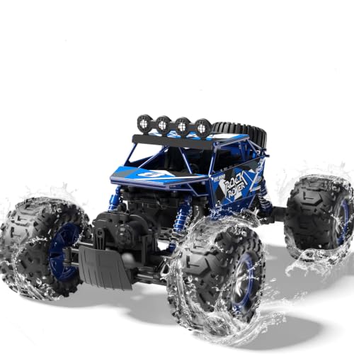 BananMelonBM 1:10 Scale Remote Control Car, 48+ KM/H High Speed Amphibious RC Monster Truck, 4WD Waterproof Off RC Road Car, 2 Batteries 80Mins Play, Toy Gift for Adults Kids Boys Girls