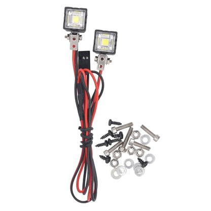 RC LED Headlights White High Brightness Front Light Bar Compatible with Axial SCX10 90046 fit for Redcat :10 RC Crawler Car Lighting Kit 2LED - size: 2LED