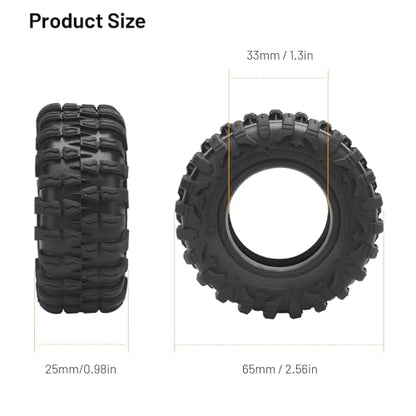 1.3 RC Tires, daitoku 65 * 25 * 33mm 1.3 Crawler Tires for SCX24 TRX4M AX24 1/18 1/24 RC Crawler - Style A - style: Style A