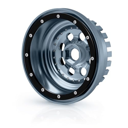 4PCS Aluminium Beadlock Wheel Rims For 1/7 Mojave 6S EXB & 1/8 Mojave 4S BLX Desert Truck(Titanium) - color: Titanium