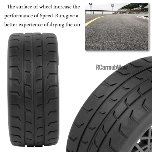 17mm Hex Highway Tires & Plastic Rims for 1/8 Typhon 6S BLX 1/7 Infraction 6S BLX Limitless - On-Road/Drift Upgrade,4pcs,Black