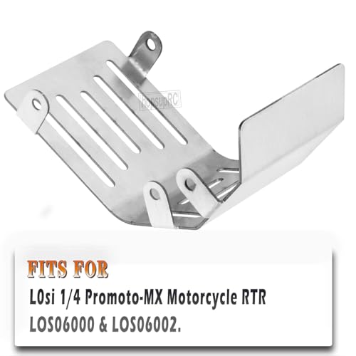 45# Steel Front Rear Chassis Armor Skid Plate Protecter Guard Upgrades Part for L0si 1/4 Promoto MX Motorcycle RTR FXR (LOS06000)(LOS06002),Front Chassis & Rear Chassis Hop Ups,Silver