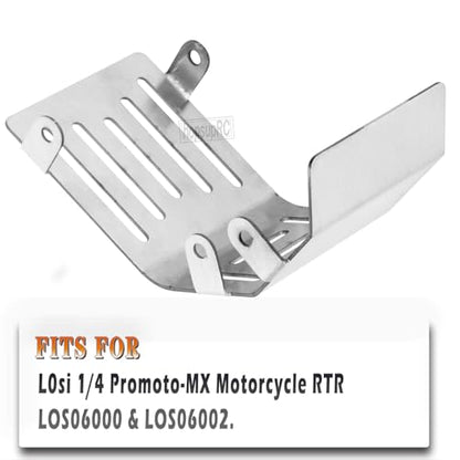 45# Steel Front Rear Chassis Armor Skid Plate Protecter Guard Upgrades Part for L0si 1/4 Promoto MX Motorcycle RTR FXR (LOS06000)(LOS06002),Front Chassis & Rear Chassis Hop Ups,Silver