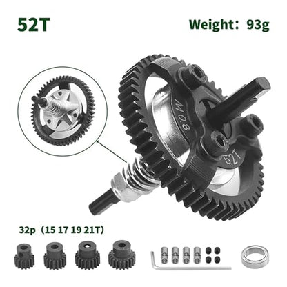 M0.8 50T 52T 54T 56T Steel Spur Gear Slipper Clutch And Pinion For 1/10 RC Car Upgrade Parts(52T) - color: 52T
