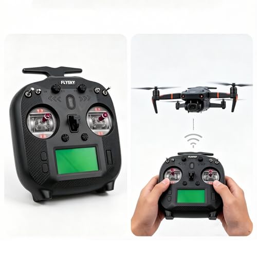 FS-ST8 8-10CH 2.4GHz RC Transmitter with FS-SR8 Receiver, AFHDS 2A Protocol, 4096 Resolution Radio Controller for RC Car Boat FPV Drone & Plane