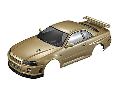 Killerbody 1/10 RC Painted Skyline GTR BNR34 195mm Touring Drift Car Body (Champagne-Gold)