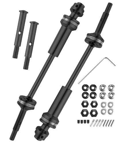 RC Drive Shaft CVD Axles Upgrades Part for 1/10 Slash 2WD VXL Stampede 2WD VXL Rustler 2WD VXL Hoss 2WD VXL,Stainless Steel #45 Rear Driveshaft CVD Front Axles w/Hex,Black - color: Black - (Drive Shaft)