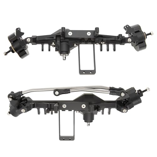 MEUS RACING Capra 1.9 Portal Axles Kit with Isokinetic 3-Section CVDs and Ackerman Steering Structure for Axial Capra 1.9 4X4 and DIY SCX10 SCX10 II Upgrades Parts (Black - 4WS) - color: 4ws-black