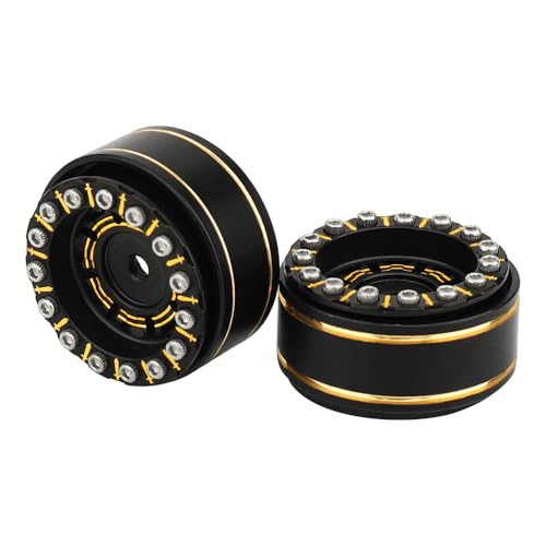 1.0 Plus Brass Beadlock Wheel Rims 4PCS Wheels for All 1/24 Scale FCX24 Axial SCX24 Deadbolt C10 Gladiator 1/18 TRX4M RC Crawler Car Upgrades Parts (Sword) - style: sword