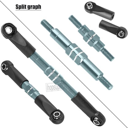RC Adjustable Turnbuckles Links Upgrades Part for 1/16 Mini Slash 70054-1 RC Car.Front & Rear Aluminium Adjustable Turnbuckles Camber Toe Link Hops Up.Titanium - color: Titanium(for 1/16)
