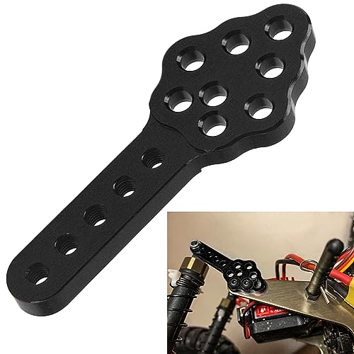 4Pcs Metal RC Car Shock Absorber Mount Adjustable Height Angle Stand Compatible with Axial SCX10 90046 D90 D110 SCX10III 1/10 RC Crawler (Black) - color: Black