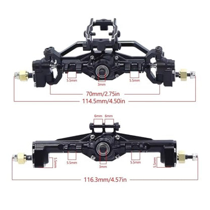 RC Crawler Axle for TRX-4M K10 Ground Clearance +5.5MM Aluminum Alloy CNC Upgraded Front Rear Portal Axle Assembly Axles Kit 1/18 rc Car(Rear and Front) - size: Rear and Front