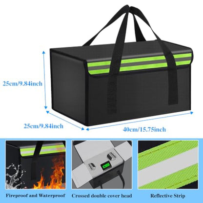 40*25*25cm Lipo Safe Bag Fireproof Bag for Lipo Battery Pack Storage Charging Transport,Home Office Travel Fireproof Safe Storage for Cash Valuables Jewelry Passport Power bank Lipo Battery - size: 400*250*250mm