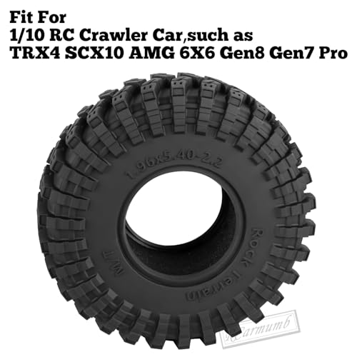 2.2 Inch RC Crawler Tires for 1/10 TRX4 SCX10 Capra AMG 6x6 Gen8 Everest Gen7 Pro Off-Road Vehicles,All-Terrain High Grip Soft Rubber Tires w/Deep Tread & Foam Insert,StyleA - style: StyleA(4pcs)