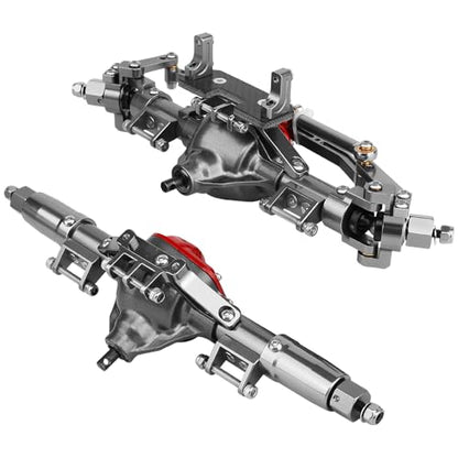 Front Rear Complete Axle Set with 3.0 Version Axle Shaft for Axial SCX10 RC4WD D90 1/10 RC Crawler Upgrade Parts (Gray)